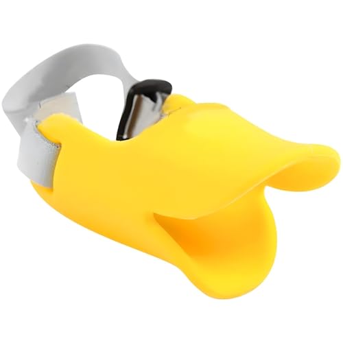 NACOCO Anti Bite Duck Mouth Shape Dog Mouth Covers Anti-Called Muzzle Masks Pet Mouth Set Bite-Proof Silicone Material (Yellow, S)