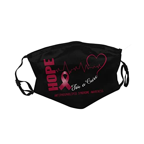 Hope for A Cure Antiphospholipid Syndrome Awarenes Face Mask Double-Sided Printing Reusable Adjustable Universal Dust Mask Unisex Masks Black