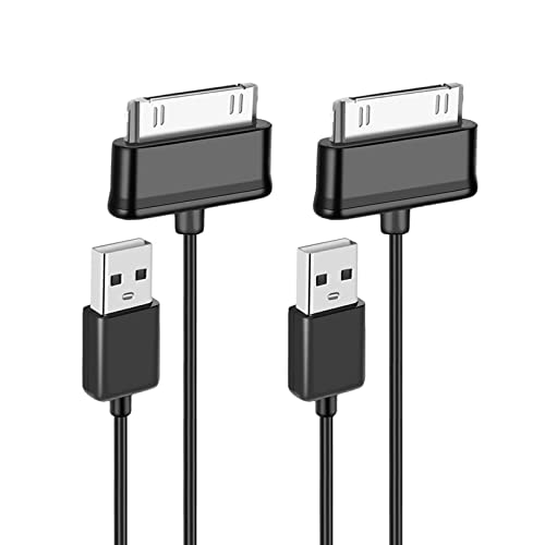 2 Pack Charging Sync Data Charger Cable Cord-30-Pin for Samsung Galaxy tab 2 10.1 8.9 7.7 7.0 Plus GT-P5113 GT-P3113 GT-P5113TS GT-N8013 GT-P7510 SGH-1497 GT-P3100 SCH-I705 Tablet (Black)