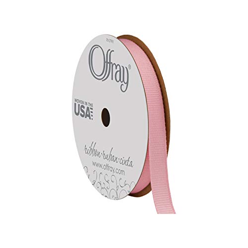 Offray 63033 3/8' Wide Grosgrain Ribbon, 3/8 Inch x 18 Feet, Pink