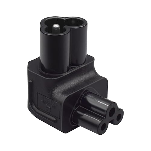 JORINDO IEC320 C6 to C5 AC Power Converter,Mickey Mouse C6 3 pin to C5 3 Hole Adapter,90 Degree UP Right Angled C6 to C5 Printer, Projector Power Interface Converter