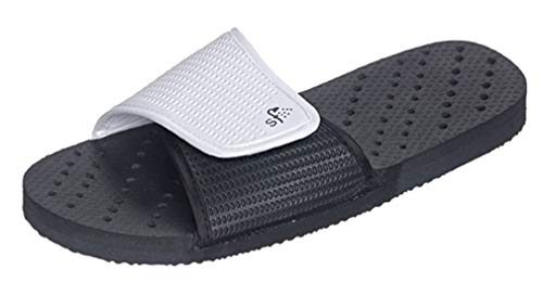 Showaflops Boy's Casual Trendy Slip-Resistant Lightweight Sandal, Black/White, 4-5 Big Kid