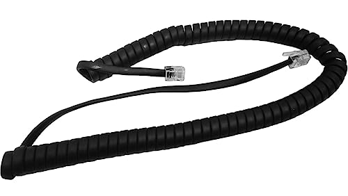 The VoIP Lounge Replacement 9 Foot Black Handset Receiver Cord for Polycom VVX Series IP Phone 101 150 201 250 300 301 310 311 350 400 401 410 411 450 500 501 600 601 1500