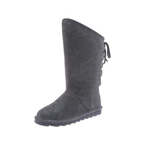 BEARPAW Women's Phylly Charcoal Size 8 | Women's Boot Classic Suede | Women's Slip On Boot | Comfortable Winter Boot