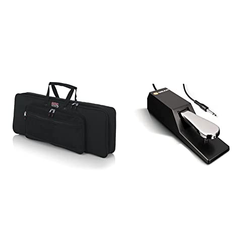 Gator GKB49 49-Note Keyboard 38 x 15 x 5.5 Inches Gig Bag, Black & M-Audio SP-2 - Universal Sustain Pedal with Piano Style Action For MIDI Keyboards, Digital Pianos & More
