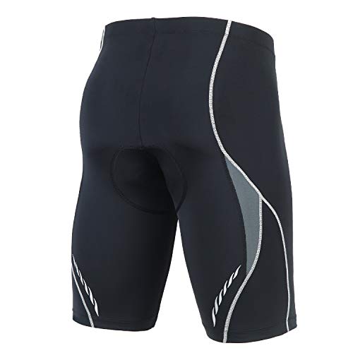 Men's Cycling Shorts Padded Bicycle Bike Pants Clothes Cycle Wear Tights(XL Black)