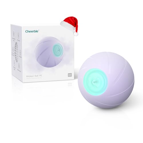Cheerble Smart Interactive Dog Toy, Wicked Ball PE, Automatic Moving Bouncing Rotating Ball, Active Rolling Ball for Mediuma nd Large Dogs, Peppy Pet Ball with Lights, Dog Birthday Gift