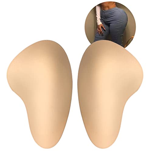 N.thr 1 Pair Breathable Sponge Butt Lift Pads,Hip Thigh Pads Reusable Buttocks Enhancers Inserts Removable Padding for Padded for Underwear Panties Crossdressing Beige