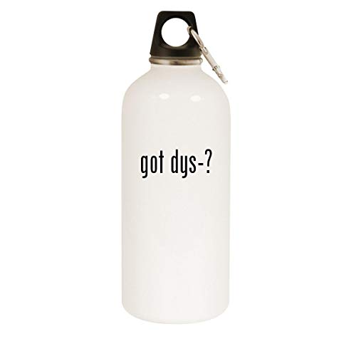 Molandra Products got dys-? - 20oz Stainless Steel White Water Bottle with Carabiner, White