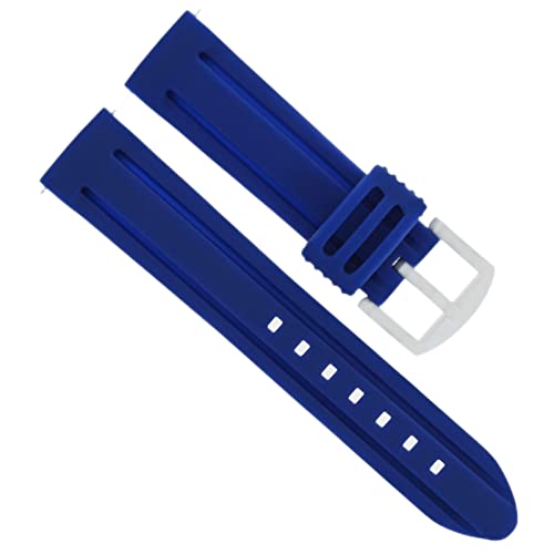 Ewatchparts 26MM RUBBER WATCH BAND DIVER STRAP COMPATIBLE WITH SWISS LEGEND MILITARE NO 1 SILICONE BLUE