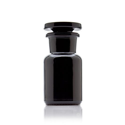 Infinity Jars 50 ml (1.69 fl oz) Black Ultraviolet All Glass Refillable Empty Apothecary Jar