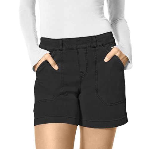 Generic My Order Your Orders Placed Recently by Me Women Stretch Twill Shorts Summer Casual Bermuda Shorts Pull On Chino Shorts Elastic Waist Stretchy Denim Shorts Jean Shorts Womens Black X-Large