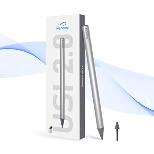 Penoval USI2.0 Stylus Pen for Some Chromebook Model, 4096 Levels Pressure for Lenovo chromebook Duet, ASUS chromebook C436, HP chromebook X360 12b, HP chromebook X360 14b Google Pixel Tablet, USI2.0