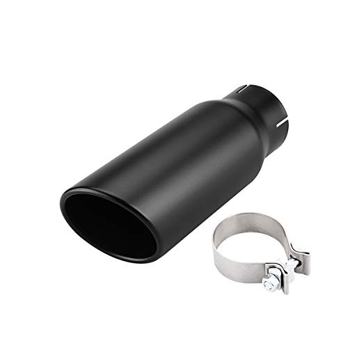 LCGP 3“ Inlet Exhaust Black Tip, 3' x 4' x 12' Long Clamp On Exhaust Tailpipe Tip for Truck