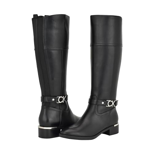 Calvin Klein Women's Daphny Knee High Boot, Black Patent, 10