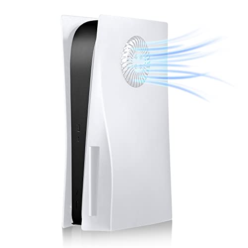 PEPPER JOBS PS5 Console Cover with Cooling Vents and Dust Filter PS5 Console Skin Case ABS Anti-Scratch PS5 Cover Replacement Shell PS5 Faceplate for PS5 Console Disc Edition (Original White)