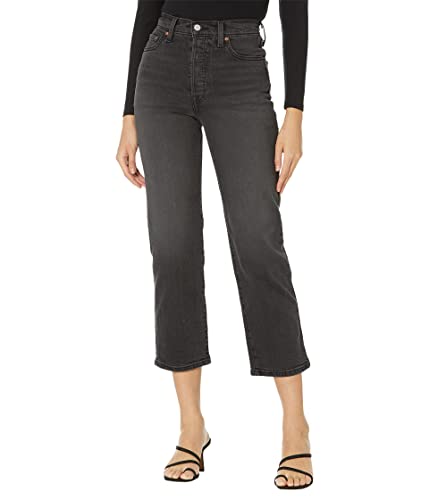 Levi's Women's Ribcage Straight Ankle Jeans, (New) Black Rinse, 24