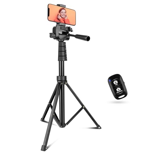 Aureday 67' Phone Tripod&Camera Stand, Selfie Stick Tripod with Remote and Phone Holder, Perfect for Selfies/Video Recording/Vlogging/Live Streaming