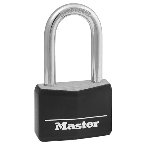 Master Lock Covered Aluminum Lock, Locker Lock with Key, Key Lock for Outdoors, 1 Pack, Black, 141DLF