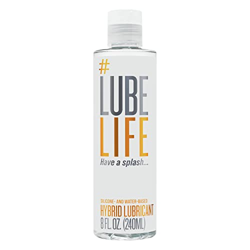 Lube Life Silicone and Water-Based Hybrid Lubricant, Long Lasting Lube for Men, Women and Couples, 8 Fl Oz