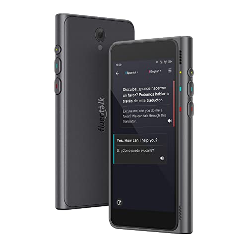 Fluentalk by Timekettle,T1 Language Translator with 4' HD Screen,Support 40 Languages and Photo Translation,Instant Translator Device No WiFi Needed,Built in 2-Year Global Mobile Data for Travelling
