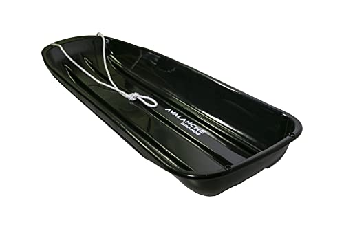 Avalanche Brands | Classic 48' Downhill Toboggan Snow Sled | Black | Fit for 2 Riders