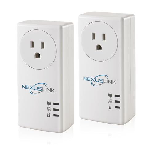 NexusLink G.hn Powerline Ethernet Adapter | 1200 Mbps | Gigabit Port, Power Saving, Home Network Expander with Stable Ethernet Connection for Online Gaming, Video Streaming | 2-Unit Kit (GPL-1200-KIT)