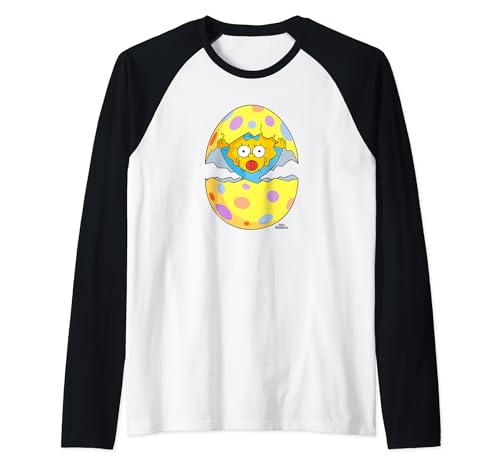 The Simpsons Maggie Easter Egg Grass Green Raglan Baseball Tee