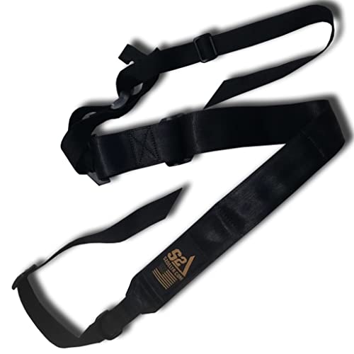 S2Delta - Padded 2 Point Black Rifle Sling, Fast Multi-Point Adjustment, Comfortable 2” Wide Padded Shoulder Strap for Carbines and Hunting (Black)