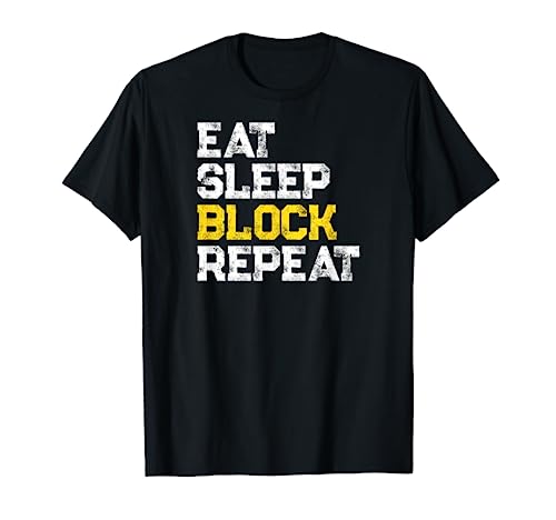 Eat Sleep Block Repeat Football Offensive Lineman TShirt T-Shirt