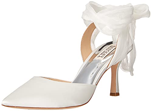 Badgley Mischka Women's Blaze Pump, White Satin, 7.5