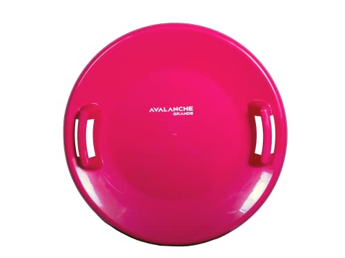 Avalanche Brands | 25' Downhill Saucer Snow Sled | Pink | Durable Handles & Safe for All Ages