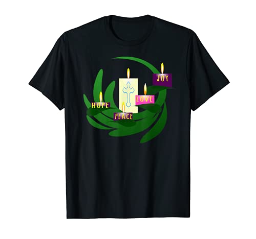 Advent Wreath Christmas Candles T Shirt Tee