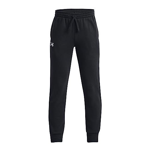 Under Armour Boys Rival Fleece Joggers , (001) Black / / White , Large