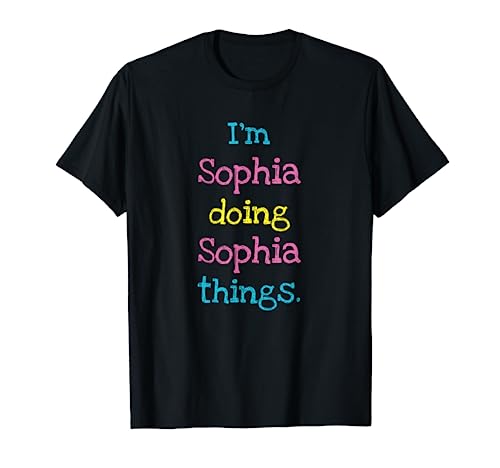 Sophia Cute Personalized Text Kid's Top For Girls T-Shirt