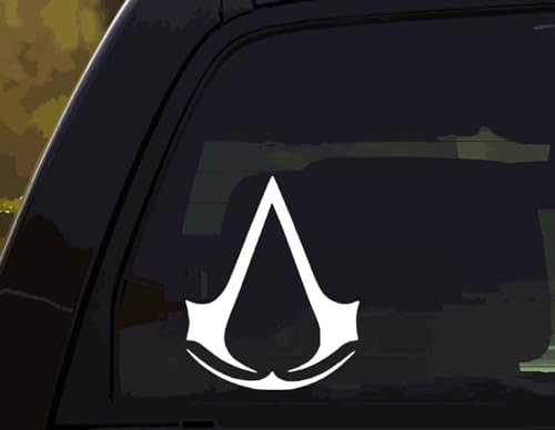 DW - Assassin's Creed Game Logo Vinyl Die Cut Decal Bumper Sticker for Cars, Trucks, Laptops and Windows| White | 5.5”