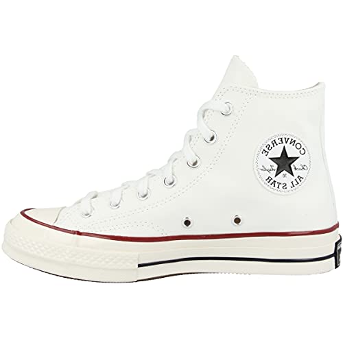 Converse Men's Chuck Taylor '70s High Top Sneakers, White/Garnet/Egret, 10.5 Women/8.5 Men