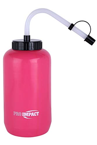 Pro Impact Boxing Hockey Lacrosse Water Bottle Squeezable Plastic w/Long Straw and Spray Cap - Ideal for Baseball Gym Yoga Sports Boxing Cycling Football (35.5 Oz.) BPA Free