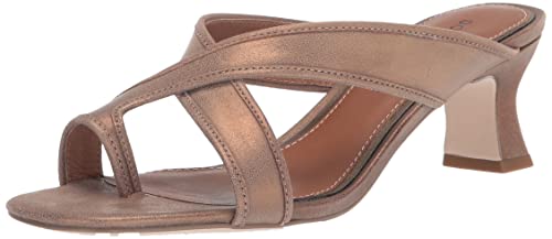Donald Pliner Women’s KISS Sandal – Tumbled Metallic Brush Off Leather – Sandals for Women, Women’s Heeled Sandal, Comfortable Sandals for Women, Leather Sandals, Kitten Heels for Women , 7