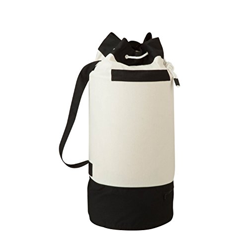 Honey-Can-Do LDY-03277 Extra-Capacity Laundry Duffle Bag with Carrying Strap,Black/White,15.2' x 15.2' x 33.1'
