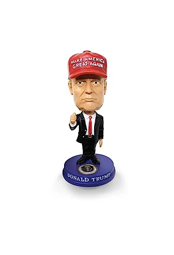 Donald Trump Bobblehead 45th President Trump with Make America Great Again MAGA Hat, Classic Red Tie and Thumbs Up, 5 inch - for Trump Supporters, Desk, Office, Home