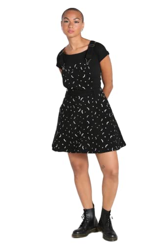 Hell Bunny Bat Moon and Stars Embroidery Gothic Pinafore Dress (as1, Alpha, s, Regular, Regular, Black, Small)