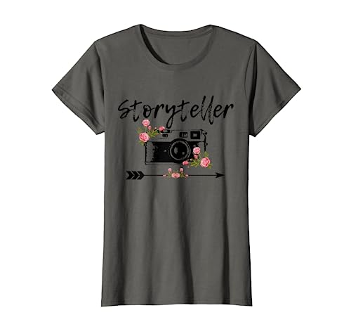 Photographer Storyteller Vintage Floral Camera Photography T-Shirt