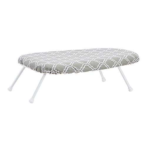 Amazon Basics Tabletop Ironing Board with Folding Legs - Trellis Removable Cover, Chevron