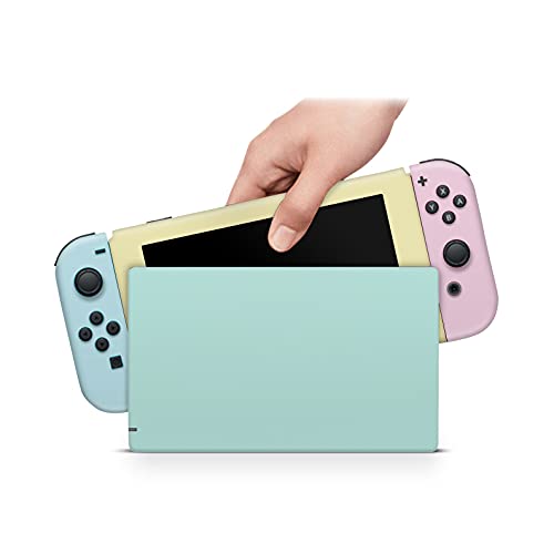 ZOOMHITSKINS Compatible with Nintendo Switch Skin Cover Sun Colored 80s Green Yellow Pink Blue Plain Solid Color Vintage 3M Vinyl Decal Sticker Wrap, Made in The USA