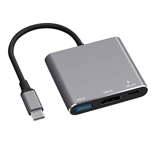 Battony Multiport AV Adapter with 4K HDMI Output USB 3.0 Port & USB-C Fasting Charging Port Compatible for MacBook Pro M1/16-20 Air M1/18-20 Ipad pro iMac and Other usbc Devices