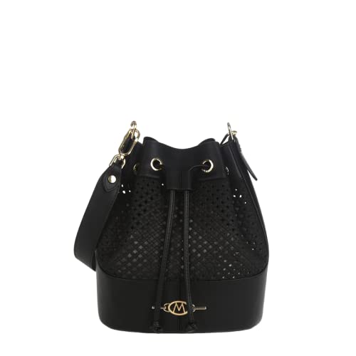 Matmazel Tyler Bucket Bag and Drawstring Hobo and Shoulder Handbag 1 of Compartment (Black)