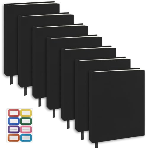 KICNIC Black Book Covers 7 Pack, 6'x9' Stretchable Book Sox Suitable for Most Hardcover Books, Up to 8.5”X9.5” Durable and Washable, Reusable Protective Cover for Textbooks