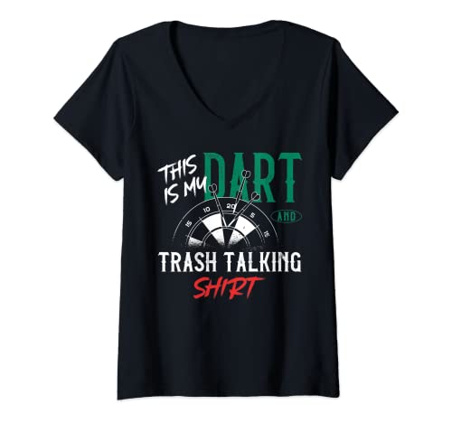 Womens Darts Board Vintage This Is My Dart And Trash Talking Shirt V-Neck T-Shirt