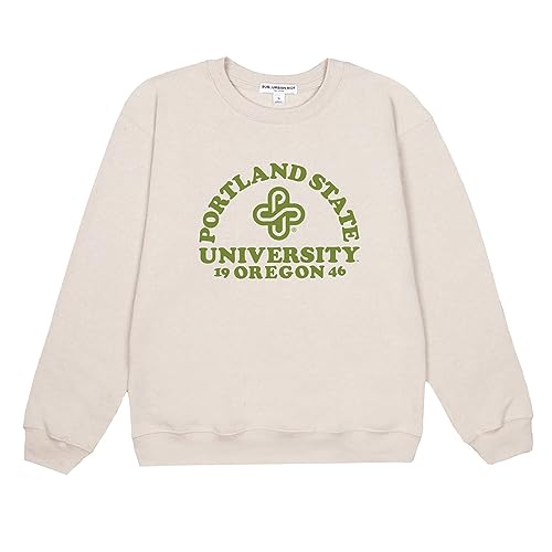 Suburban Riot Portland State University Official Established Spirit Willow Women's Long Sleeve Fleece Sweatshirt (Small)